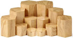 12 Pcs Hexagonal Jewelry Display Risers Acrylic Stands, Woodgrain in Natural Color