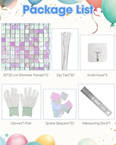 12 Pcs Iridescent Pink Shimmer Wall Backdrop Panels, 3 x 4 FT for Party in 3 x 4 FT in Iridescent Pink, alternate view 7