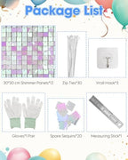12 Pcs Iridescent Pink Shimmer Wall Backdrop Panels, 3 x 4 FT for Party in 3 x 4 FT in Iridescent Pink, alternate view 7