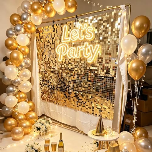 12 Pcs Light Gold Shimmer Wall Backdrop,3x4 FT for Party in 3x4 FT, alternate view 5