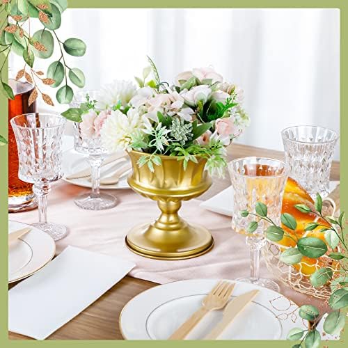 12 Pcs Metal Compote Vases Pedestal Stand for Centerpieces, Gold in Gold, alternate view 2