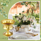 12 Pcs Metal Compote Vases Pedestal Stand for Centerpieces, Gold in Gold, alternate view 6