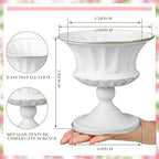 12 Pcs Metal Compote Vases Pedestal Stand for Centerpieces, White in White, alternate view 3