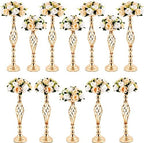 12 Pcs Metal Wedding Centerpieces Gold Tall Flower Stand in Gold