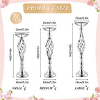 12 Pcs Metal Wedding Centerpieces Silver Tall Flower Stand in Silver, alternate view 3