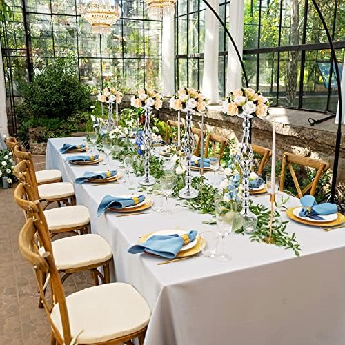 12 Pcs Metal Wedding Centerpieces Silver Tall Flower Stand in Silver, alternate view 5
