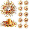 12 Pcs Mini Fall Wreaths for Kitchen Cabinets Thanksgiving Artificial Wreaths Autumn Hanging Wreath Harvest
