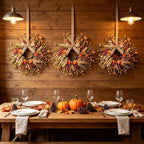 12 Pcs Mini Fall Wreaths for Kitchen Cabinets Thanksgiving Artificial Wreaths Autumn Hanging Wreath Harvest, alternate view 3