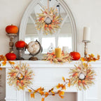 12 Pcs Mini Fall Wreaths for Kitchen Cabinets Thanksgiving Artificial Wreaths Autumn Hanging Wreath Harvest, alternate view 6