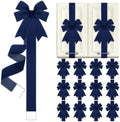 12 Pcs Navy Blue Christmas Velvet Cabinet Bows Ribbons for Kitchen