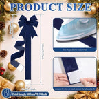 12 Pcs Navy Blue Christmas Velvet Cabinet Bows Ribbons for Kitchen, alternate view 2