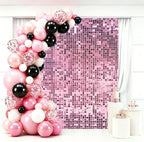 12 Pcs Pink Shimmer Wall Backdrop,3x4 FT for Party in 3x4 FT