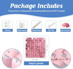 12 Pcs Pink Shimmer Wall Backdrop,3x4 FT for Party in 3x4 FT, alternate view 3