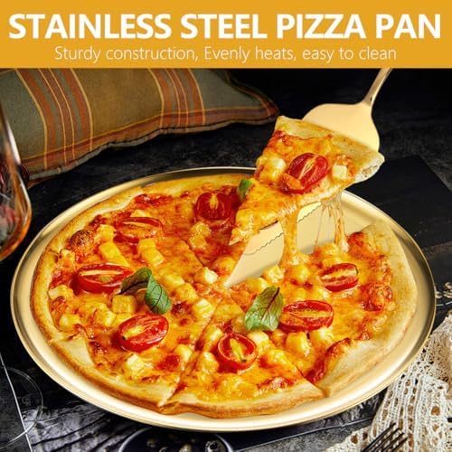 12 Pcs Pizza Display Stands for Party Pizza Pan Riser Stand Set in Large in Gold, alternate view 4