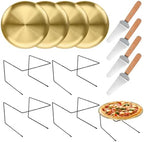 12 Pcs Pizza Display Stands for Party Pizza Pan Riser Stand Set in Silver; Gold