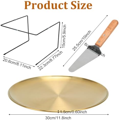 12 Pcs Pizza Display Stands for Party Pizza Pan Riser Stand Set in Silver; Gold, alternate view 2