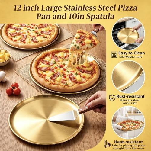 12 Pcs Pizza Display Stands for Party Pizza Pan Riser Stand Set in Silver; Gold, alternate view 4