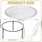 12 Pcs Pizza Pan Riser Stands Sets Includes 4 Round Pizza Tray Riser Rack Holder 4 12inch Pizza Pan and 4 Wood, alternate