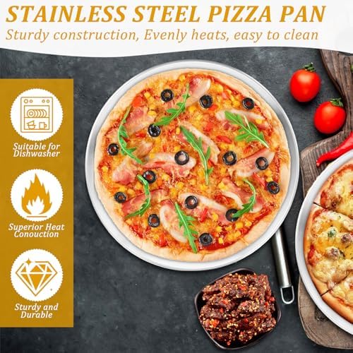 12 Pcs Pizza Pan Riser Stands Sets Includes 4 Round Pizza Tray Riser Rack Holder 4 12inch Pizza Pan and 4 Wood, alternate