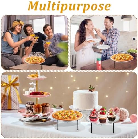 12 Pcs Pizza Pan Riser Stands Sets Includes 4 Round Pizza Tray Riser Rack Holder 4 12inch Pizza Pan and 4 Wood, alternate