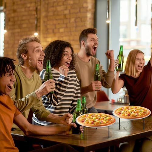12 Pcs Pizza Pan Riser Stands Sets Includes 4 Round Pizza Tray Riser Rack Holder 4 12inch Pizza Pan and 4 Wood, alternate