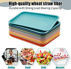 12 Pcs Plastic Fast Food Trays Bulk Colorful Restaurant Serving Trays Cafeteria Rectangular Plastic Serving, alternate view 5