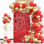 12 Pcs Red Shimmer Wall Backdrop Panels, 3 x 4 FT for Party Decorations in 3 x 4 FT in Red
