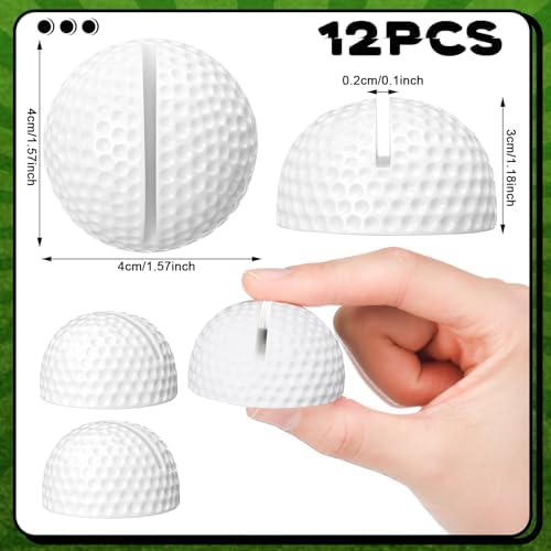 12 Pcs Resin Half Golf Base Centerpieces Place Card Holder Golf Ball Shaped Table Number Holder Name Place Photo, alternate