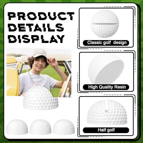 12 Pcs Resin Half Golf Base Centerpieces Place Card Holder Golf Ball Shaped Table Number Holder Name Place Photo, alternate