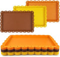 12 Pcs Reusable Rectangle Thanksgiving Platters and Trays Serving in Multicolor