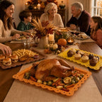 12 Pcs Reusable Rectangle Thanksgiving Platters and Trays Serving in Multicolor, alternate view 2