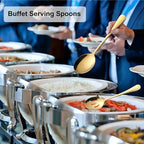 12 PCS Serving Spoons Set, 8.7 Inch Serving Spoon, Slotted Spoons, Gold in Gold, alternate view 2