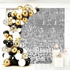 12 Pcs Silver Shimmer Wall Backdrop,3x4 FT for Party in 3x4 FT