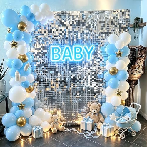 12 Pcs Silver Shimmer Wall Backdrop,3x4 FT for Party in 3x4 FT, alternate view 6
