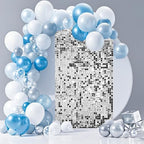 12 Pcs Silver Shimmer Wall Backdrop Panels for Party Decoration