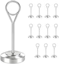 12 Pcs Silver Table Number Holders, 4 Inch Tall Place Card Holders for Table, Sturdy Photo Picture Holders with