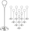 12 Pcs Silver Table Number Holders, 6 Inch Tall Place Card Holders for Table, Sturdy Photo Picture Holders with