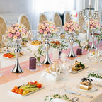 12 Pcs Sliver Metal Flower Arrangements Stand Tall Wedding Centerpiece Stand Table Decor Flower Vase for Wedding, alternate