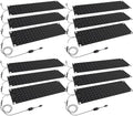 12 Pcs Snow Melting Walkway Mat, 10" x 30" Non Slip Rubber Heated Mat with Power Cord, 2 in/h Speed Snow and Ice