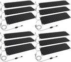 12 Pcs Snow Melting Walkway Mat, 10" x 30" Non Slip Rubber Heated Mat with Power Cord, 2 in/h Speed Snow and Ice