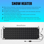 12 Pcs Snow Melting Walkway Mat, 10" x 30" Non Slip Rubber Heated Mat with Power Cord, 2 in/h Speed Snow and Ice, alternate