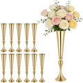12 PCS Wedding Flower Vase, 21.7 in Tall Trumpet Flower Table Centerpieces, Banquet Vases Easy Installation