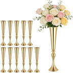 12 PCS Wedding Flower Vase, 21.7 in Tall Trumpet Flower Table Centerpieces, Banquet Vases Easy Installation