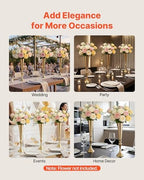 12 PCS Wedding Flower Vase, 21.7 in Tall Trumpet Flower Table Centerpieces, Banquet Vases Easy Installation, alternate view 6