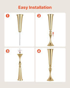 12 PCS Wedding Flower Vase, 21.7 in Tall Trumpet Flower Table Centerpieces, Banquet Vases Easy Installation, alternate view 7