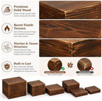 12 Pcs Wood Display Risers with Mini Signs 6 Wooden Buffet Risers Stackable Rustic Wood Cake Stand Food Risers, alternate