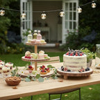 12 Pcs Wooden Rustic Cake Stand Set, 7 Pcs Honeycomb Cupcake Stand 3-Tier and Single-Tier Cupcake Tower 4 Wood, alternate