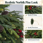 12-Piece 23" Norfolk Pine Stems, Artificial Pine Branches with LED Lights, alternate view 5