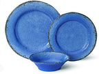 12 Piece Melamine Dinnerware Set Farmhouse Outdoor Dishes Set for 4 in Blue, alternate view 7