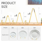 12 Pieces Gold Plate Stand Easel Display, 12 Pieces, 3/4/6 Inch in gold, alternate view 2